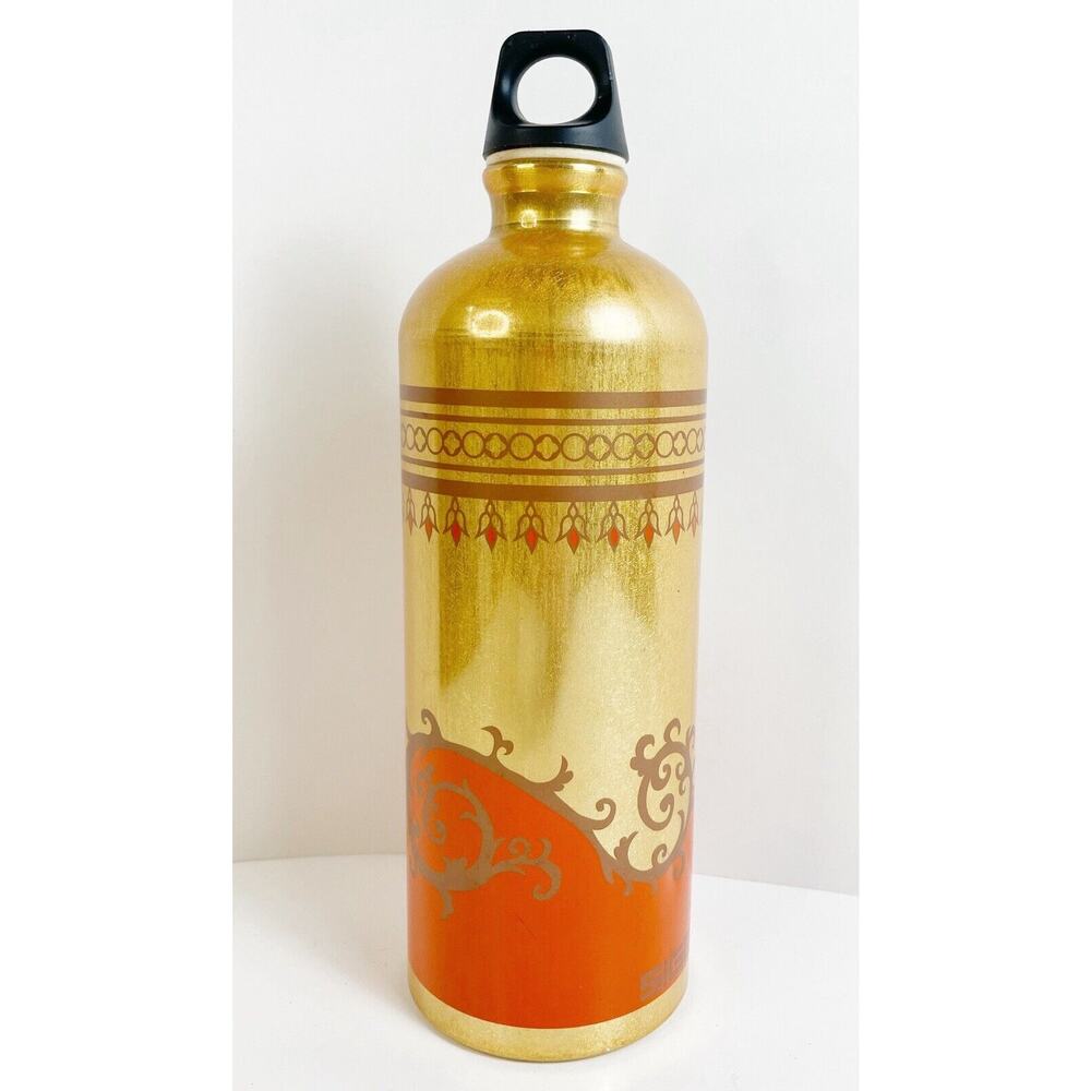 Sigg Aluminum Water Bottle Gold Orange Swiss Design with Screw Cap - Leakproof
